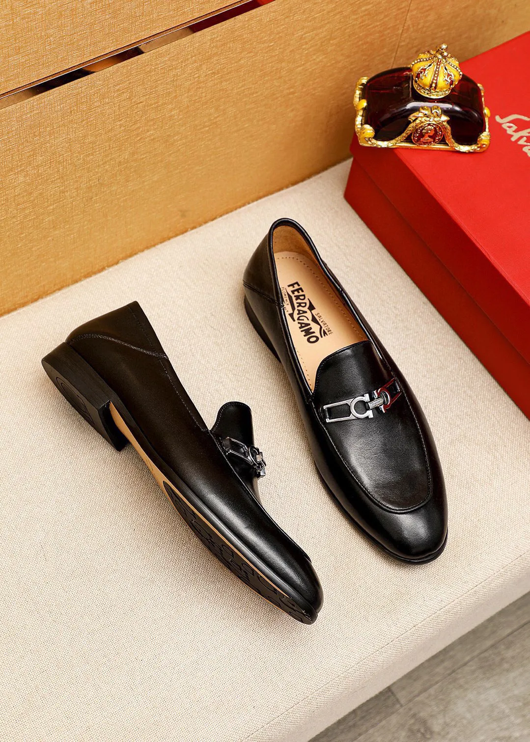 Men's shoes 💰480 💐[Ferragamo/Ferragamo] (high-end Niuli) New 🐲Ferragamo* Ferragamo classic formal leather shoes! The upper is made of imported first-layer cowhide and the upper is made of comfortable first-layer cowhide leather lining! Original wear-resistant rubber outsole! High quality products! Code number 38-44 (45🉑️customized)